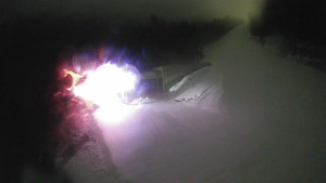 Červenohorské sedlo - Modrá sjezdovka - dojezd k lanové dráze - 7.12.2025 v 01:00 Červenohorské sedlo - Modrá sjezdovka - dojezd k lanové dráze - 7.12.2025 v 01:00