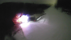 Modrá sjezdovka - dojezd k lanové dráze