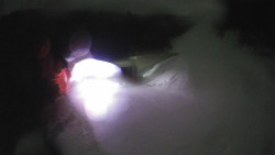 Modrá sjezdovka - dojezd k lanové dráze