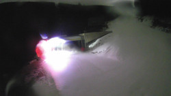 Modrá sjezdovka - dojezd k lanové dráze