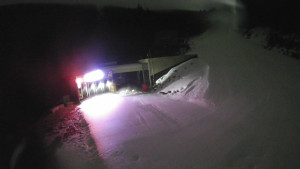 Červenohorské sedlo - Modrá sjezdovka - dojezd k lanové dráze - 7.12.2025 v 05:30 Červenohorské sedlo - Modrá sjezdovka - dojezd k lanové dráze - 7.12.2025 v 05:30