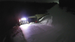 Modrá sjezdovka - dojezd k lanové dráze