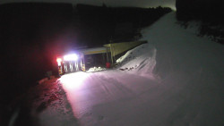 Modrá sjezdovka - dojezd k lanové dráze