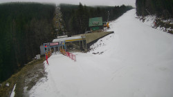 Modrá sjezdovka - dojezd k lanové dráze