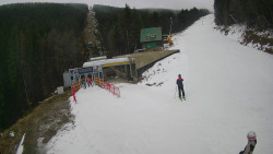 Modrá sjezdovka - dojezd k lanové dráze