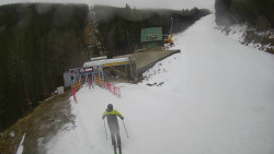 Modrá sjezdovka - dojezd k lanové dráze