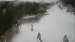 Modrá sjezdovka - dojezd k lanové dráze