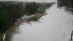 Modrá sjezdovka - dojezd k lanové dráze