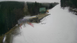 Modrá sjezdovka - dojezd k lanové dráze