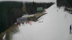 Modrá sjezdovka - dojezd k lanové dráze