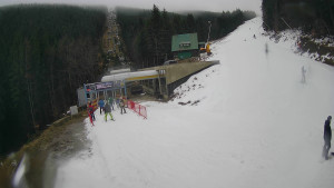 Červenohorské sedlo - Modrá sjezdovka - dojezd k lanové dráze - 7.12.2025 v 10:30 Červenohorské sedlo - Modrá sjezdovka - dojezd k lanové dráze - 7.12.2025 v 10:30