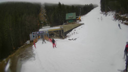 Modrá sjezdovka - dojezd k lanové dráze