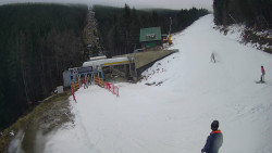 Modrá sjezdovka - dojezd k lanové dráze