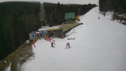 Modrá sjezdovka - dojezd k lanové dráze