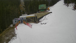 Modrá sjezdovka - dojezd k lanové dráze