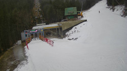 Modrá sjezdovka - dojezd k lanové dráze