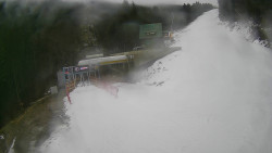 Modrá sjezdovka - dojezd k lanové dráze