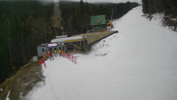 Modrá sjezdovka - dojezd k lanové dráze