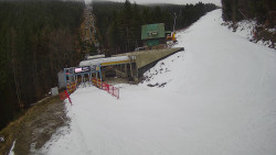 Modrá sjezdovka - dojezd k lanové dráze