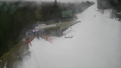 Modrá sjezdovka - dojezd k lanové dráze