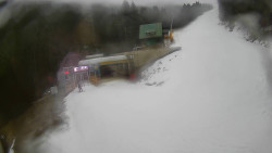 Modrá sjezdovka - dojezd k lanové dráze