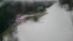 Modrá sjezdovka - dojezd k lanové dráze