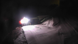 Modrá sjezdovka - dojezd k lanové dráze