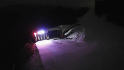 Modrá sjezdovka - dojezd k lanové dráze