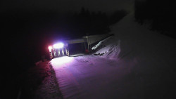 Modrá sjezdovka - dojezd k lanové dráze