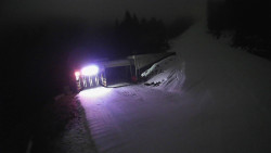 Modrá sjezdovka - dojezd k lanové dráze