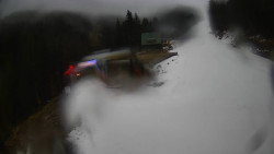 Modrá sjezdovka - dojezd k lanové dráze