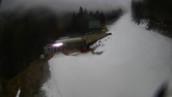 Modrá sjezdovka - dojezd k lanové dráze