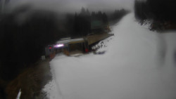 Modrá sjezdovka - dojezd k lanové dráze