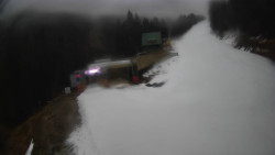 Modrá sjezdovka - dojezd k lanové dráze