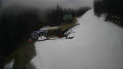 Modrá sjezdovka - dojezd k lanové dráze