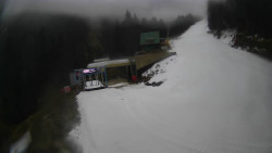 Modrá sjezdovka - dojezd k lanové dráze