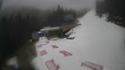 Modrá sjezdovka - dojezd k lanové dráze