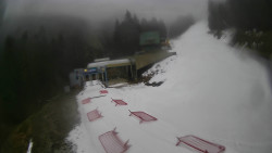 Modrá sjezdovka - dojezd k lanové dráze