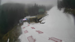 Modrá sjezdovka - dojezd k lanové dráze