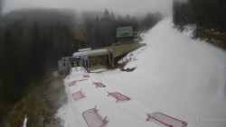 Modrá sjezdovka - dojezd k lanové dráze