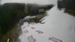 Modrá sjezdovka - dojezd k lanové dráze