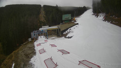 Modrá sjezdovka - dojezd k lanové dráze