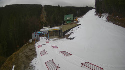 Modrá sjezdovka - dojezd k lanové dráze