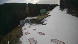 Modrá sjezdovka - dojezd k lanové dráze