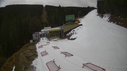 Modrá sjezdovka - dojezd k lanové dráze