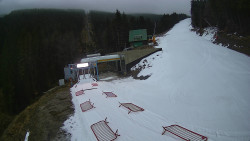 Modrá sjezdovka - dojezd k lanové dráze