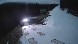 Modrá sjezdovka - dojezd k lanové dráze