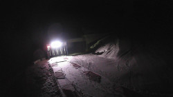 Modrá sjezdovka - dojezd k lanové dráze