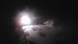 Modrá sjezdovka - dojezd k lanové dráze