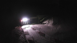 Modrá sjezdovka - dojezd k lanové dráze